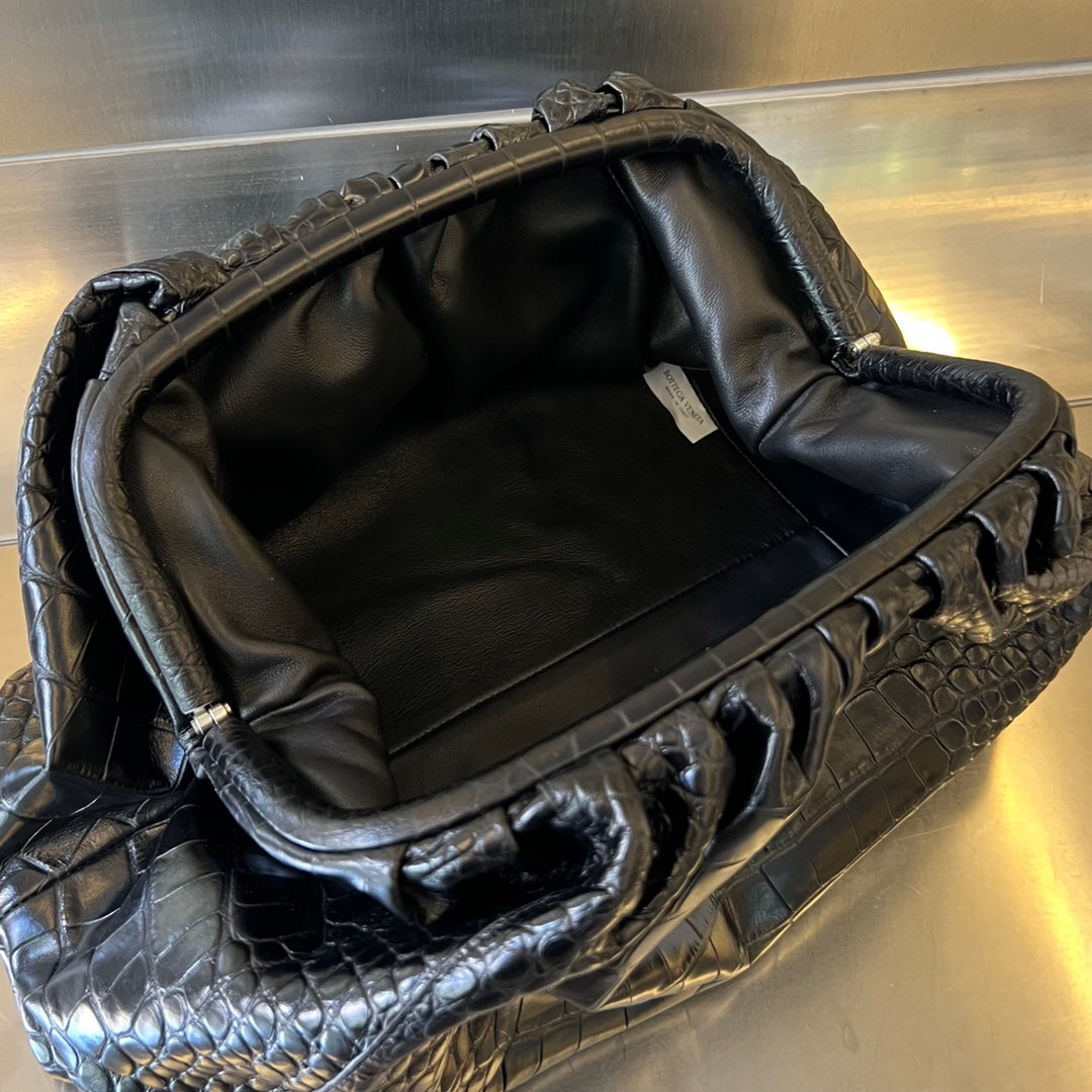 Pochette Classique 40cm Cuir de Veau Noir