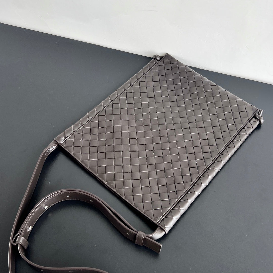 GRANDE BOUCLE PLATE 35 EN CUIR DE VEAU NOIR
