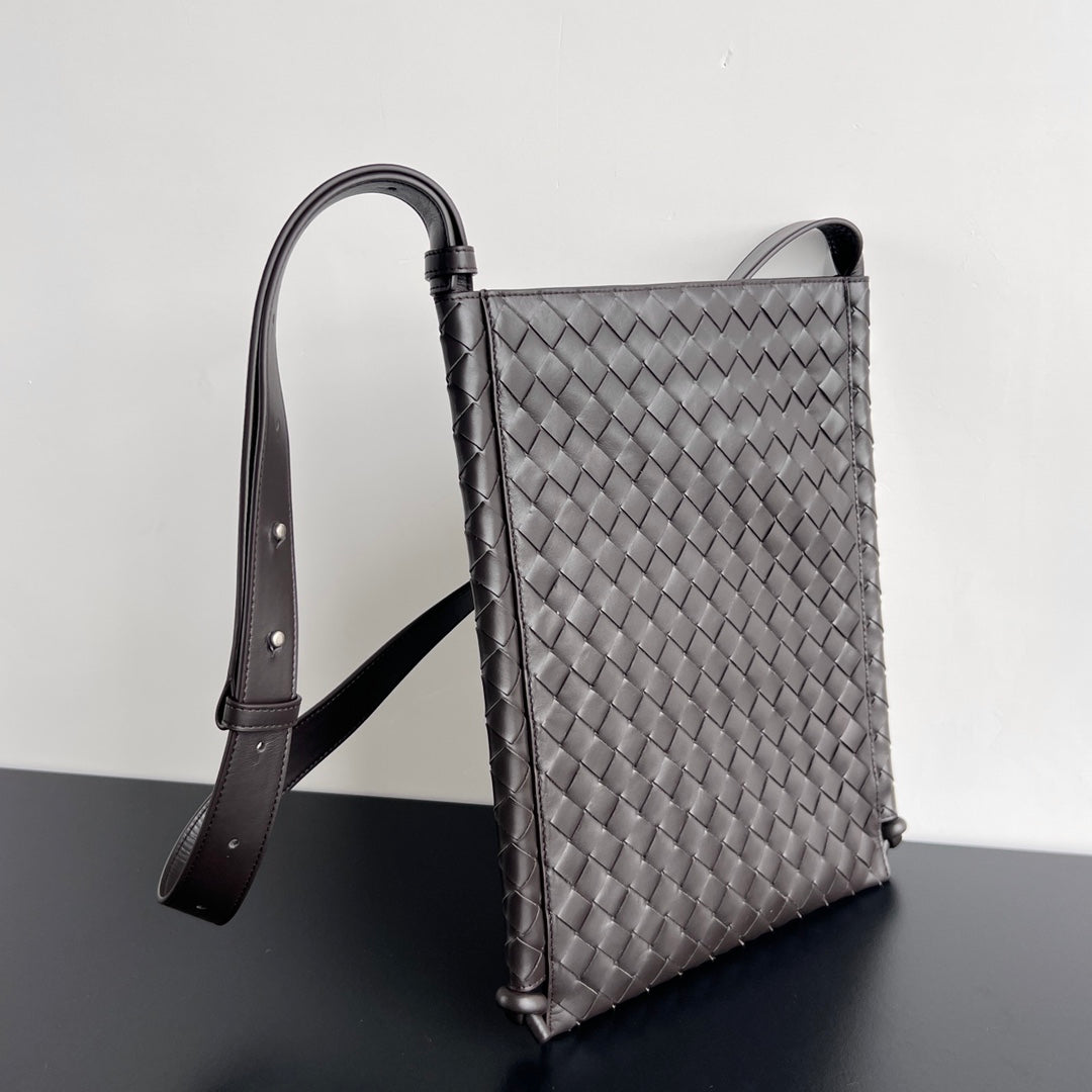 GRANDE BOUCLE PLATE 35 EN CUIR DE VEAU NOIR