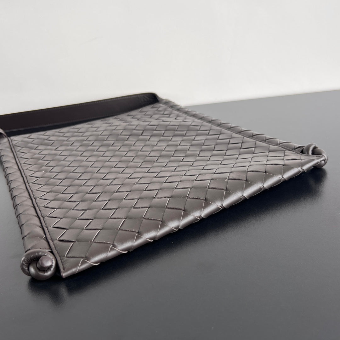 GRANDE BOUCLE PLATE 35 EN CUIR DE VEAU NOIR