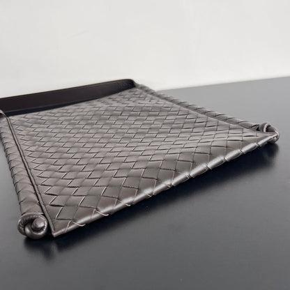 GRANDE BOUCLE PLATE 35 EN CUIR DE VEAU NOIR