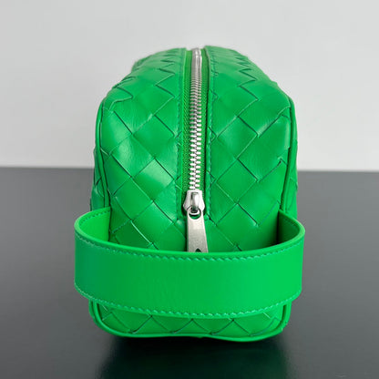 POCHETTE INTRECCIATO 26 EN VEAU VERT MALACHITE