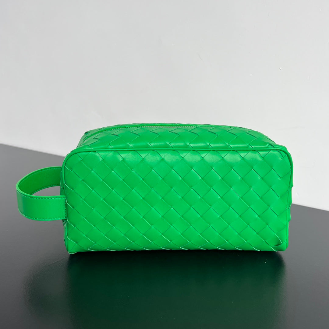POCHETTE INTRECCIATO 26 EN VEAU VERT MALACHITE