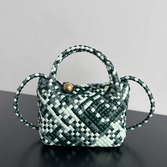 MINI TOSCA 20 EN CUIR DE VEAU BLANC ET VERT