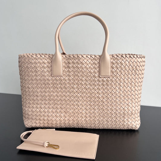 GRAND CABAS 51 EN AGNEAU BEIGE AMANDE