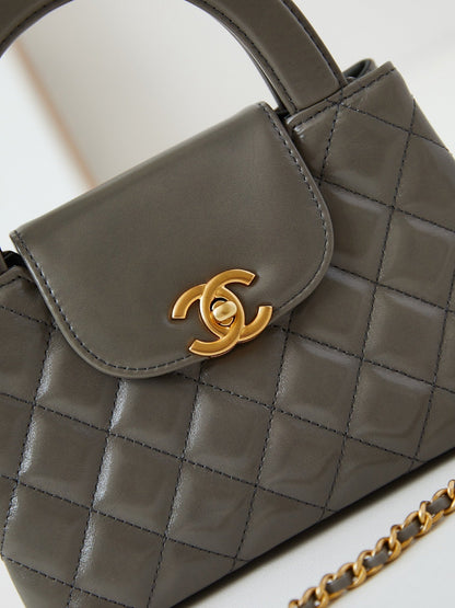 SAC SHOPPING CC KELLY MINI 19 EN CUIR DE VEAU MARRON BOIS