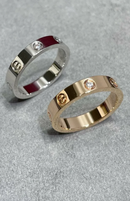 [Shinejoy]LOVE RING 4MM 1 DIAMOND SILVER