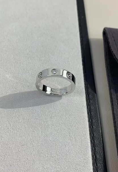 [Shinejoy]LOVE RING 4MM 1 DIAMOND SILVER