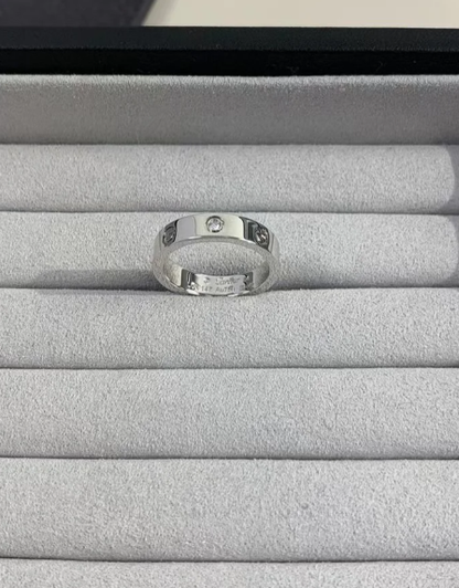 [Shinejoy]LOVE RING 4MM 1 DIAMOND SILVER