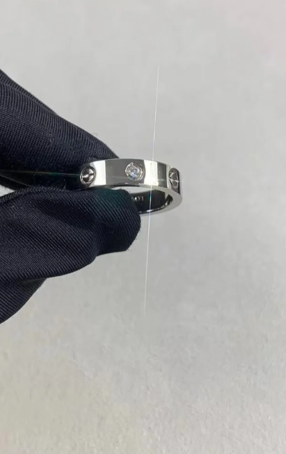 [Shinejoy]LOVE RING 4MM 1 DIAMOND SILVER