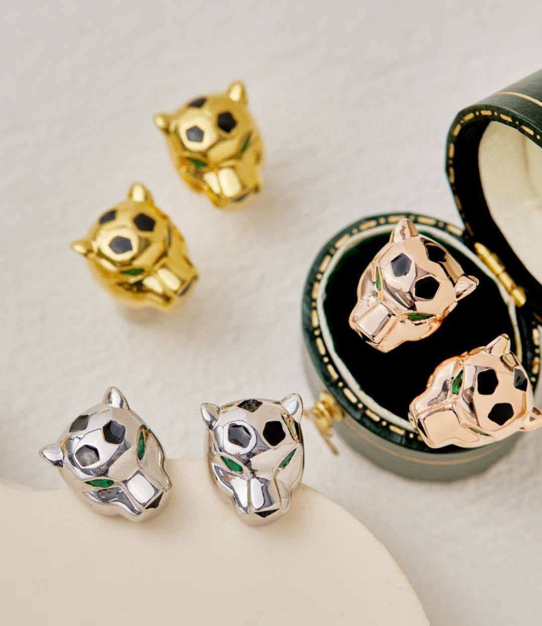 [?Shinejoy]CHRRTAH-PRINT STUD EARRINGS, THREE COLORS