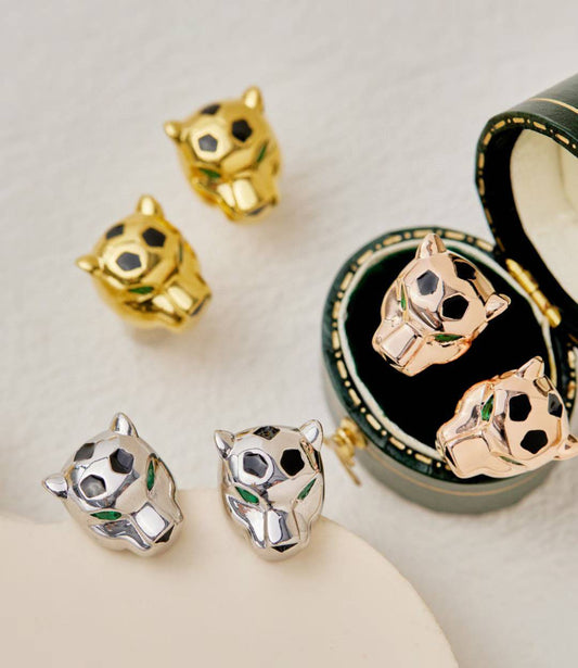 [?Shinejoy]CHRRTAH-PRINT STUD EARRINGS, THREE COLORS