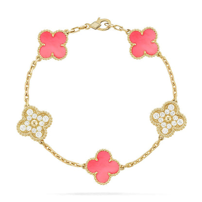 [Shinejoy] CLOVER 5 MOTIFS  PINK MOP BRACELET COLLECTION