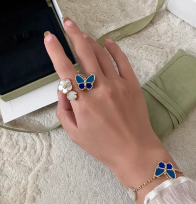 [Shinejoy]NEW TWIN BUTTERFLY LUCKY RING