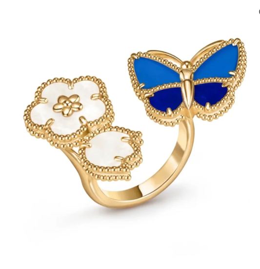 [Shinejoy]NEW TWIN BUTTERFLY LUCKY RING