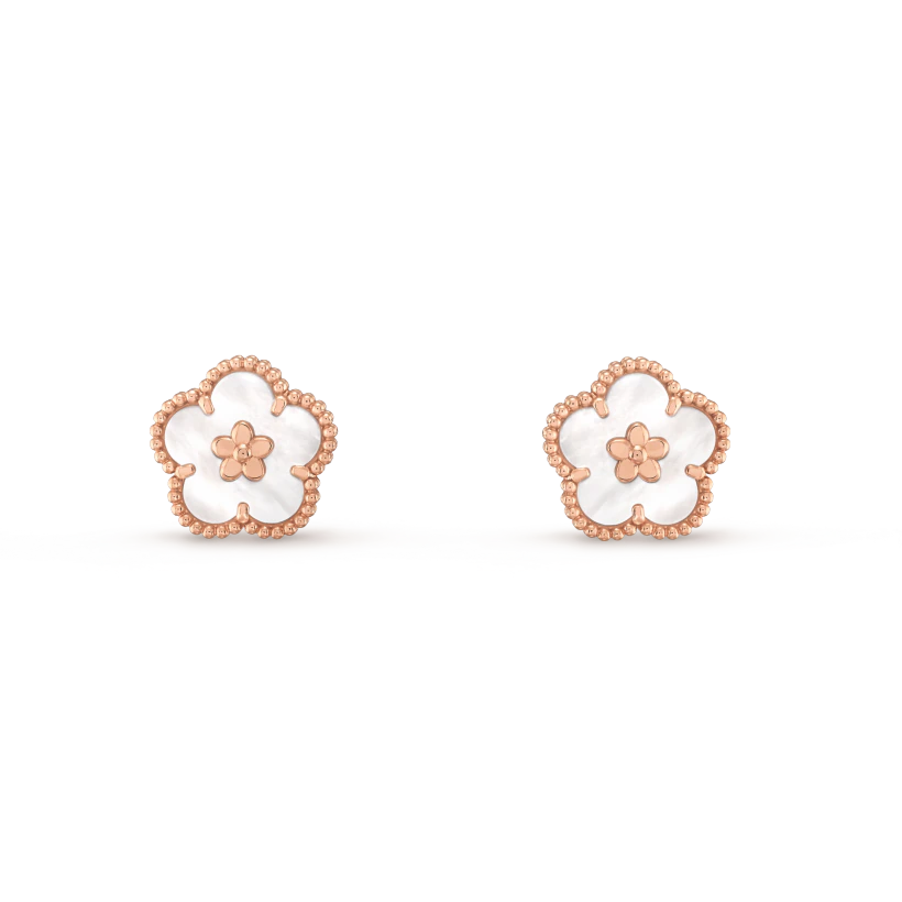 [Shinejoy]LUCKY PINK GOLD WHITE MOP EARRINGS