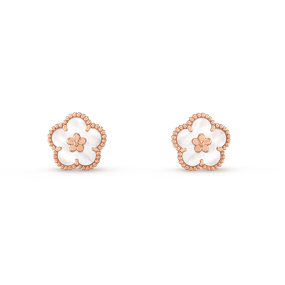 [Shinejoy]LUCKY PINK GOLD WHITE MOP EARRINGS