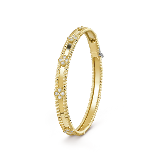 [Shinejoy]CLOVER BRACELET 4MM DIAMONDS