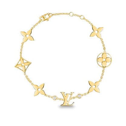 [Shinejoy]STAR AND SUN 7 MOTIFS GOLD BRACELET