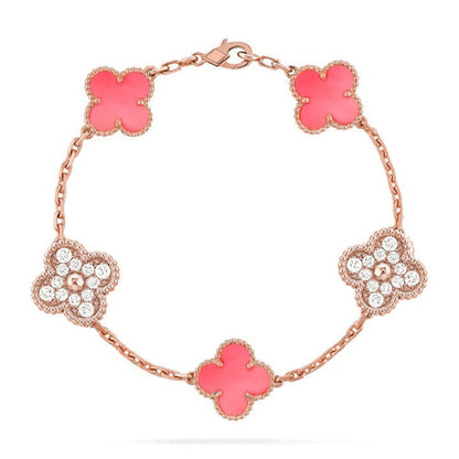 [Shinejoy] CLOVER 5 MOTIFS  PINK MOP BRACELET COLLECTION