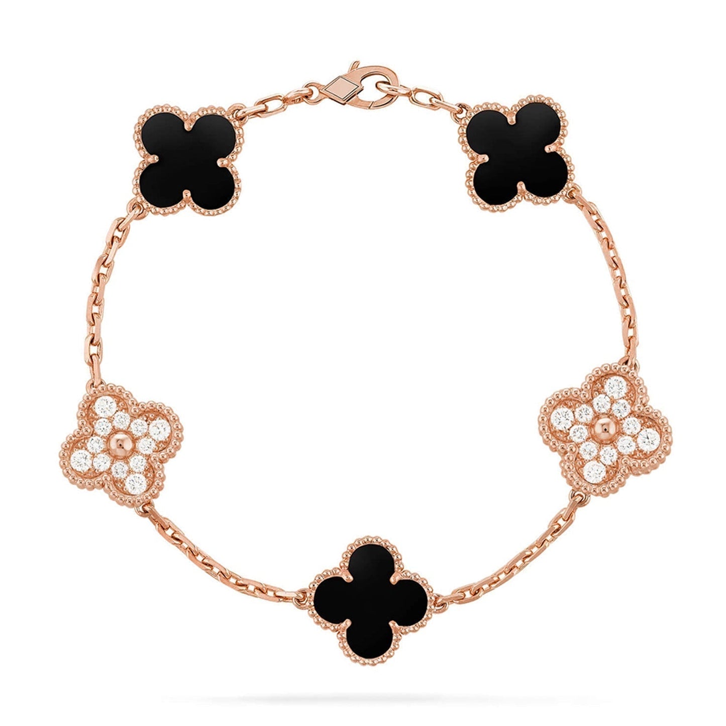 [Shinejoy] CLOVER 5 MOTIF ONYXS BRACELET COLLECTION