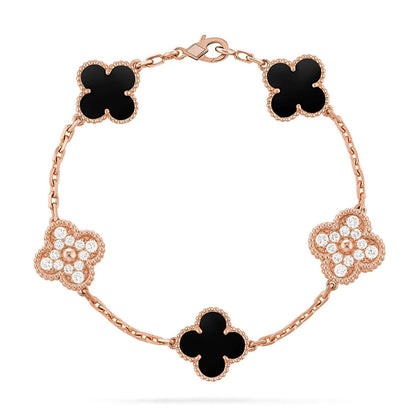 [Shinejoy] CLOVER 5 MOTIF ONYXS BRACELET COLLECTION