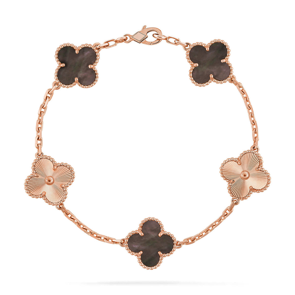 [Shinejoy] CLOVER 5 MOTIF GRAY MOP BRACELET COLLECTION