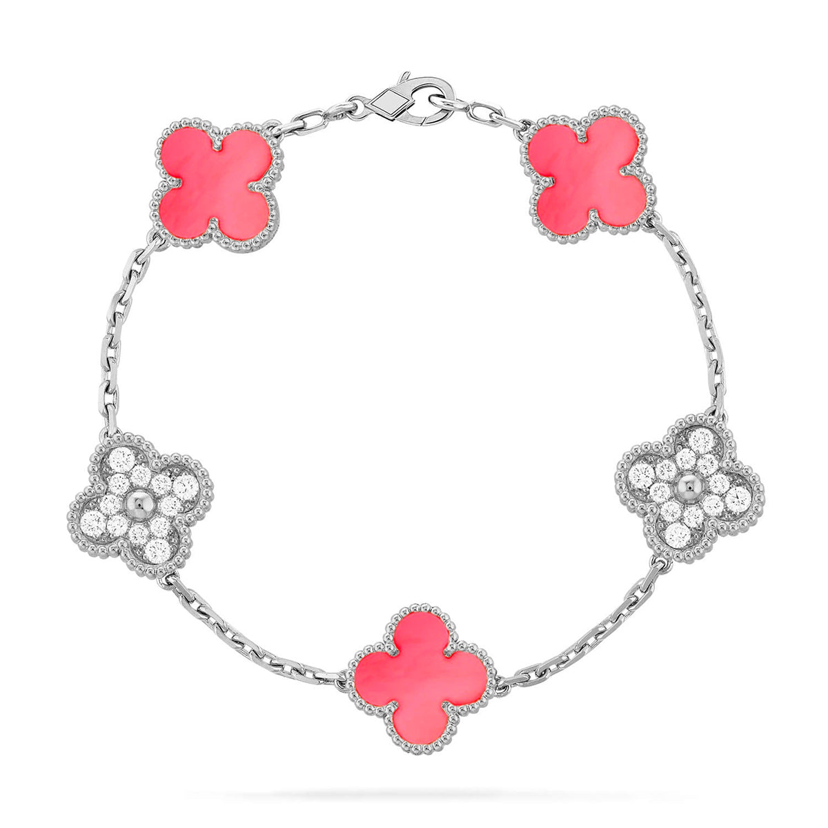 [Shinejoy] CLOVER 5 MOTIFS  PINK MOP BRACELET COLLECTION