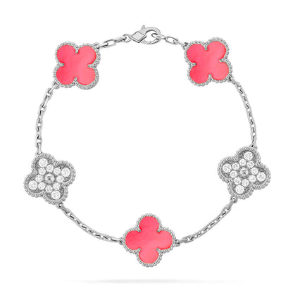 [Shinejoy] CLOVER 5 MOTIFS  PINK MOP BRACELET COLLECTION