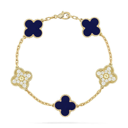 [Shinejoy]CLOVER 5 MOTIF LAPIS LAZULI BRACELET COLLECTION