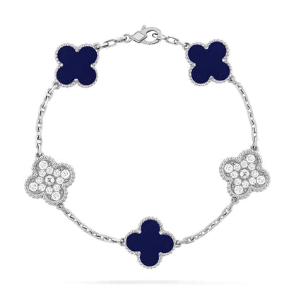 [Shinejoy]CLOVER 5 MOTIF LAPIS LAZULI BRACELET COLLECTION