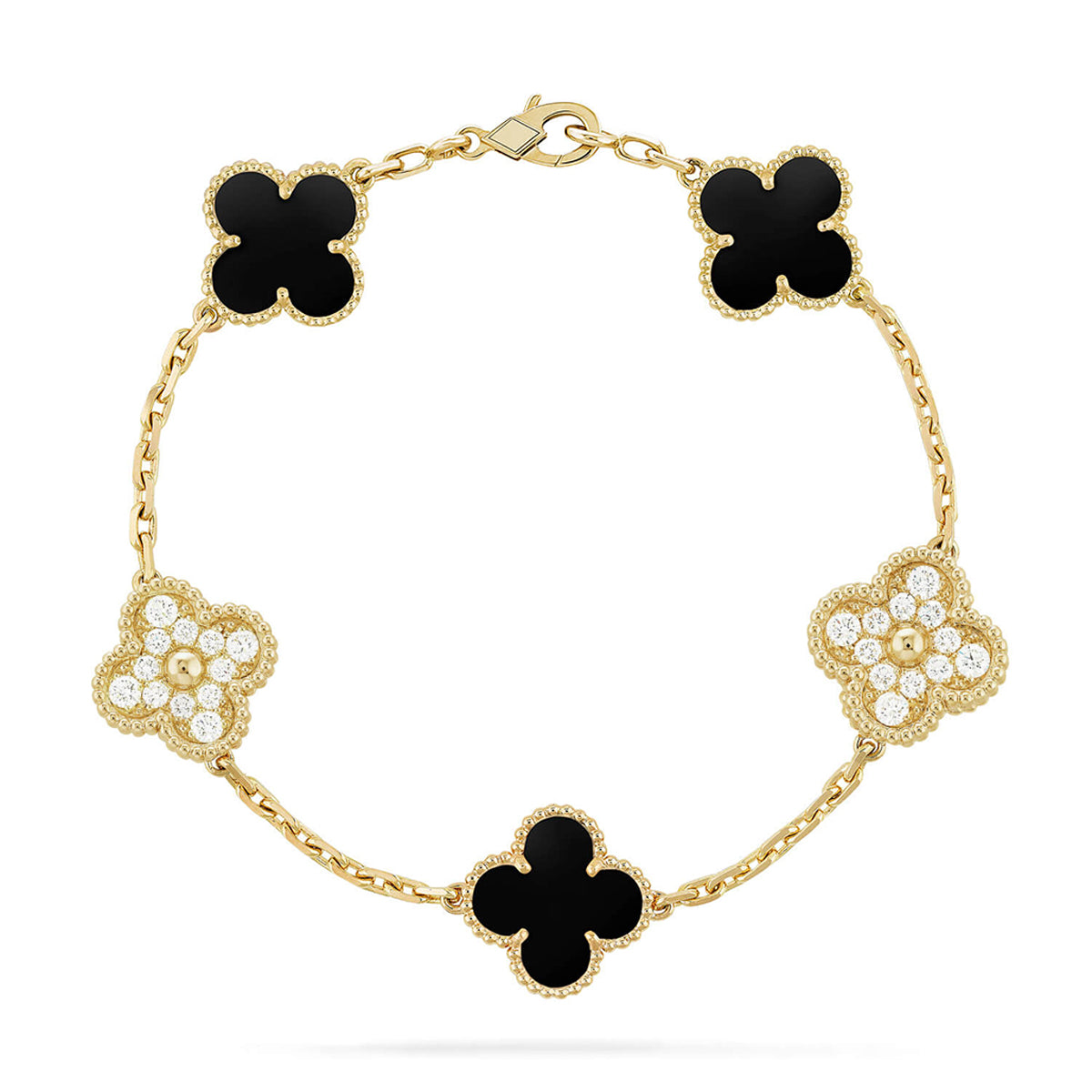 [Shinejoy] CLOVER 5 MOTIF ONYXS BRACELET COLLECTION