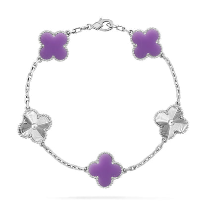 [Shinejoy]CLOVER 5 MOTIF LIGHT PURPLE BRACELET COLLECTION