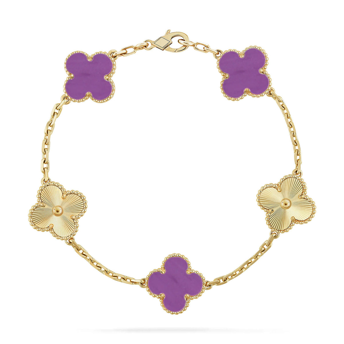 [Shinejoy] CLOVER 5 MOTIF VIOLET BRACELET COLLECTION