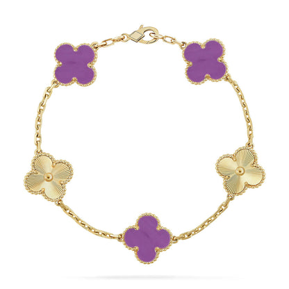 [Shinejoy] CLOVER 5 MOTIF VIOLET BRACELET COLLECTION