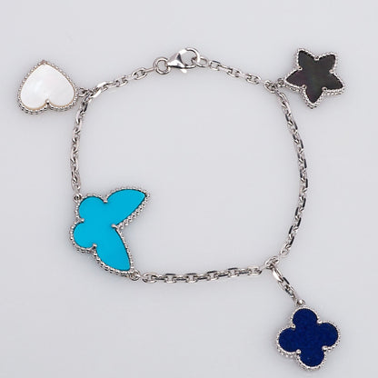 [Shinejoy]LUCKY SPRING SILVER BRACELET 4 MOTIF
