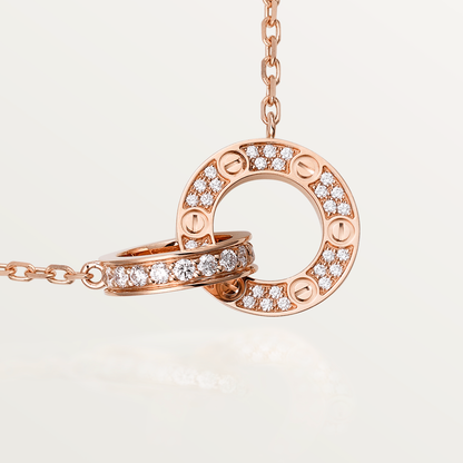 [Shinejoy]LOVE 7.6MM NECKLACE Shinejoy GOLD AND SILVER  FULL DIAMOND