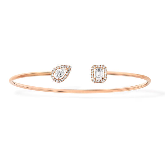 [Shinejoy]JONC FLEX MY TWIN TOI & MOI SILVER DIAMOND BRACELET