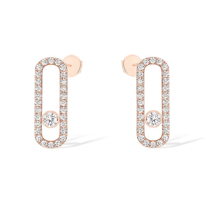[Shinejoy]MOVE UNO STUD DIAMOND PAVED EARRINGS