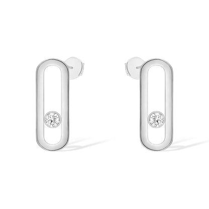 [Shinejoy]MOVE UNO SMALL 1 DIAMOND EARRINGS