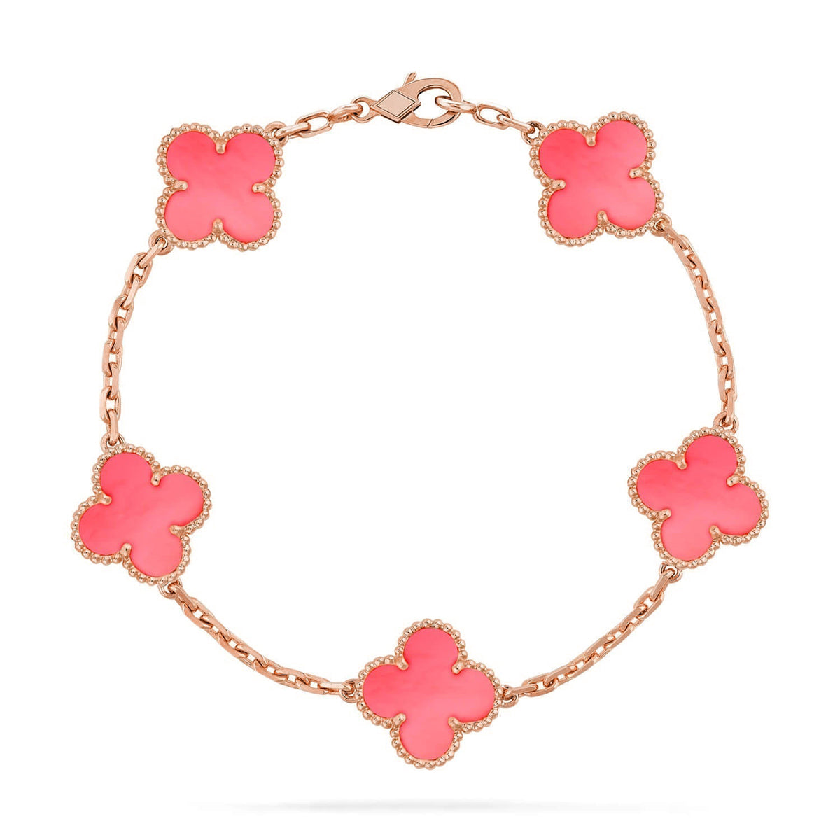 [Shinejoy] CLOVER 5 MOTIFS  PINK MOP BRACELET COLLECTION