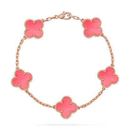 [Shinejoy] CLOVER 5 MOTIFS  PINK MOP BRACELET COLLECTION