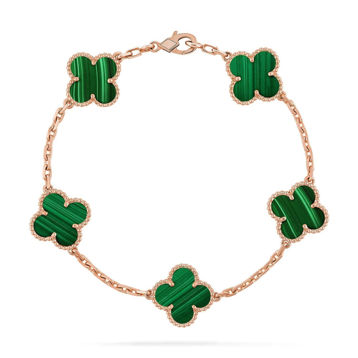 [Shinejoy] CLOVER 5 MOTIF MALACHITE BRACELET COLLECTION
