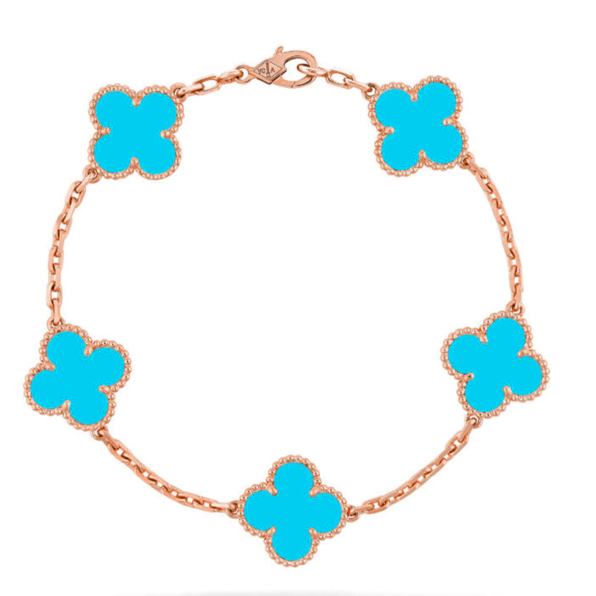 [Shinejoy] CLOVER 5 MOTIF TURQUOISE BRACELET COLLECTION