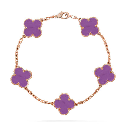 [Shinejoy] CLOVER 5 MOTIF VIOLET BRACELET COLLECTION
