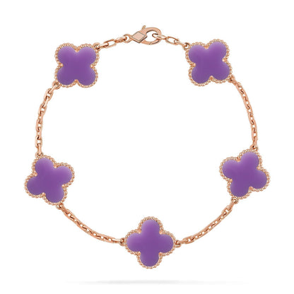 [Shinejoy]CLOVER 5 MOTIF LIGHT PURPLE BRACELET COLLECTION