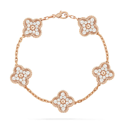 [Shinejoy] CLOVER 5 MOTIF FULL DIAMOND BRACELET COLLECTION