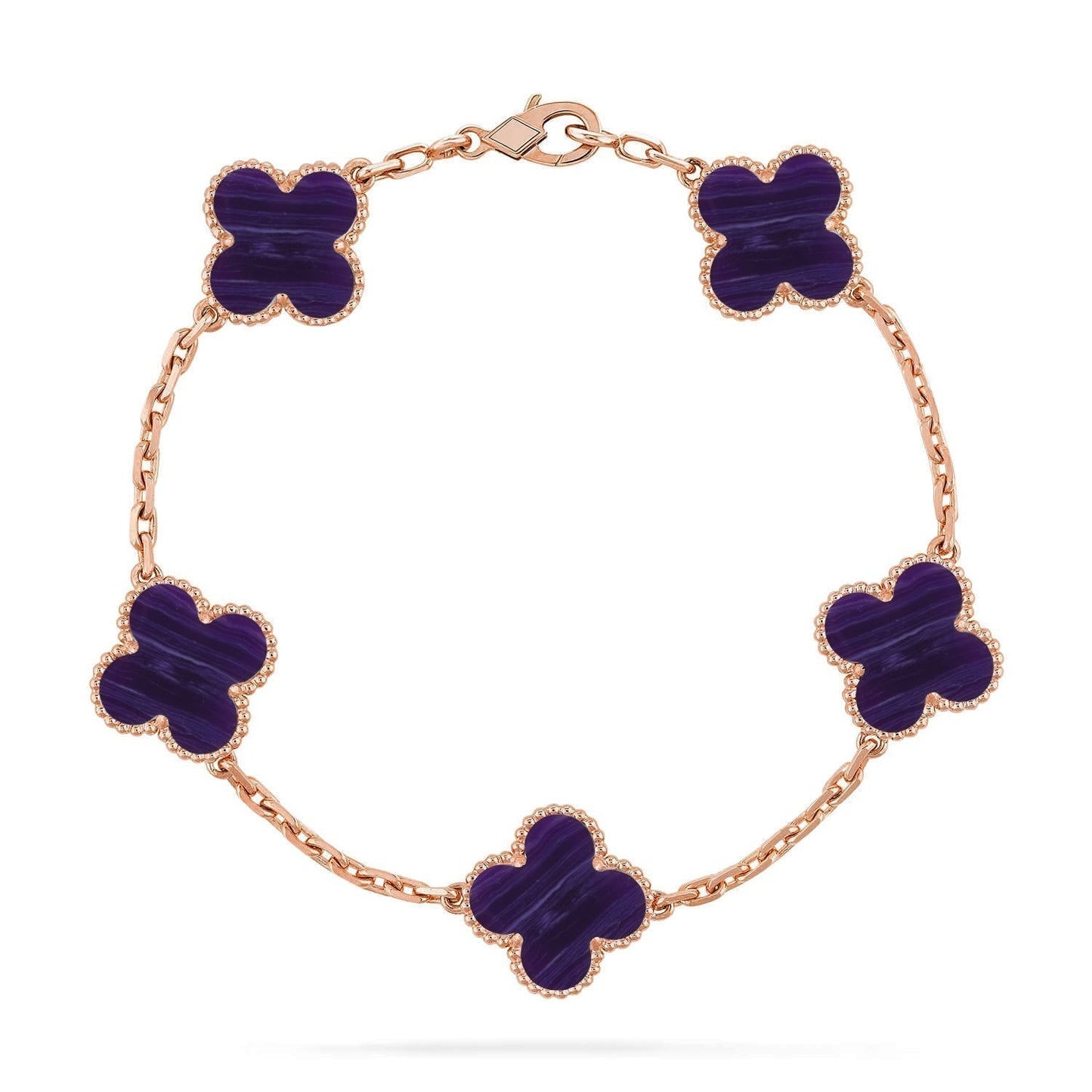 [Shinejoy]CLOVER 5 MOTIF PURPLE STRIPES BRACELET COLLECTION