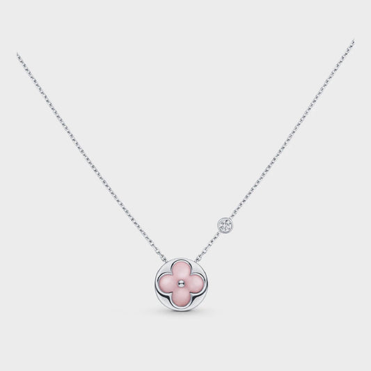 [Shinejoy]SUN MOTIF PINK MOP SILVER BRACELET
