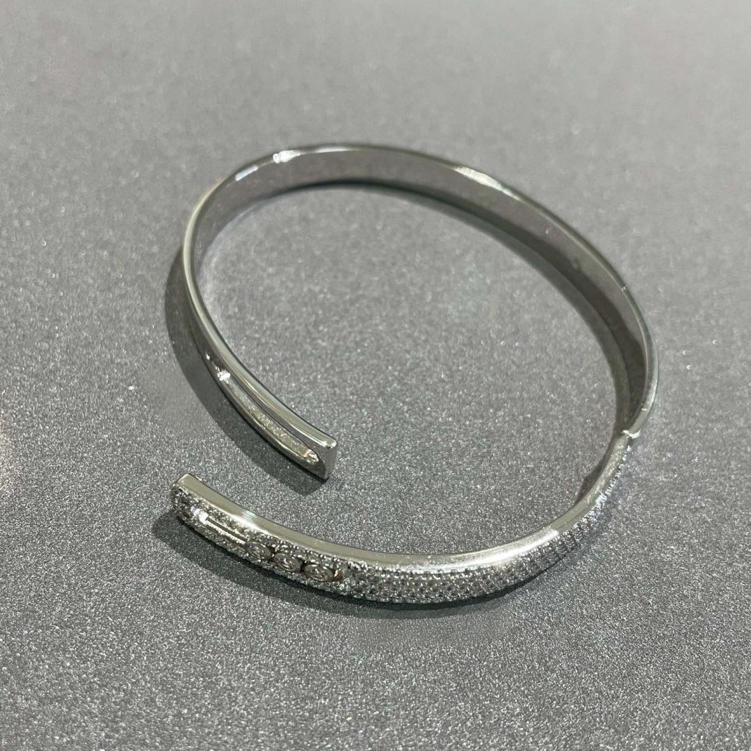 [Shinejoy]Move Noa Rose Gold Pavé Diamond Bangle Bracelet